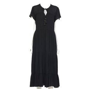 Sonoma Black Tiered Boho Maxi Dress 2X
